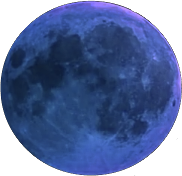 Dark Indigo Blue Moon With Purple Rim Glow PNG Photo
