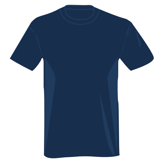 Dark Navy Blue T Shirt Blank Front Flat Mockup PNG