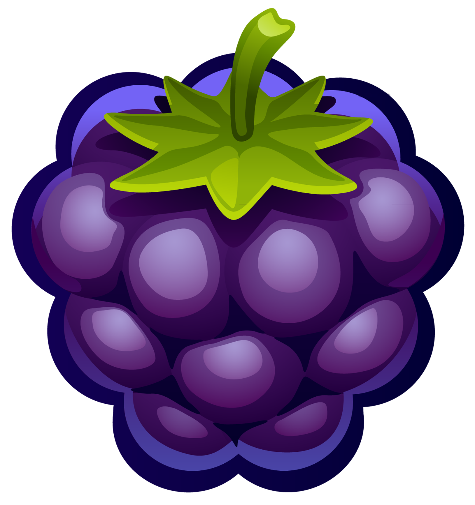 Dark Purple Blackberry Raspberry Fruit Game Icon High Resolution PNG