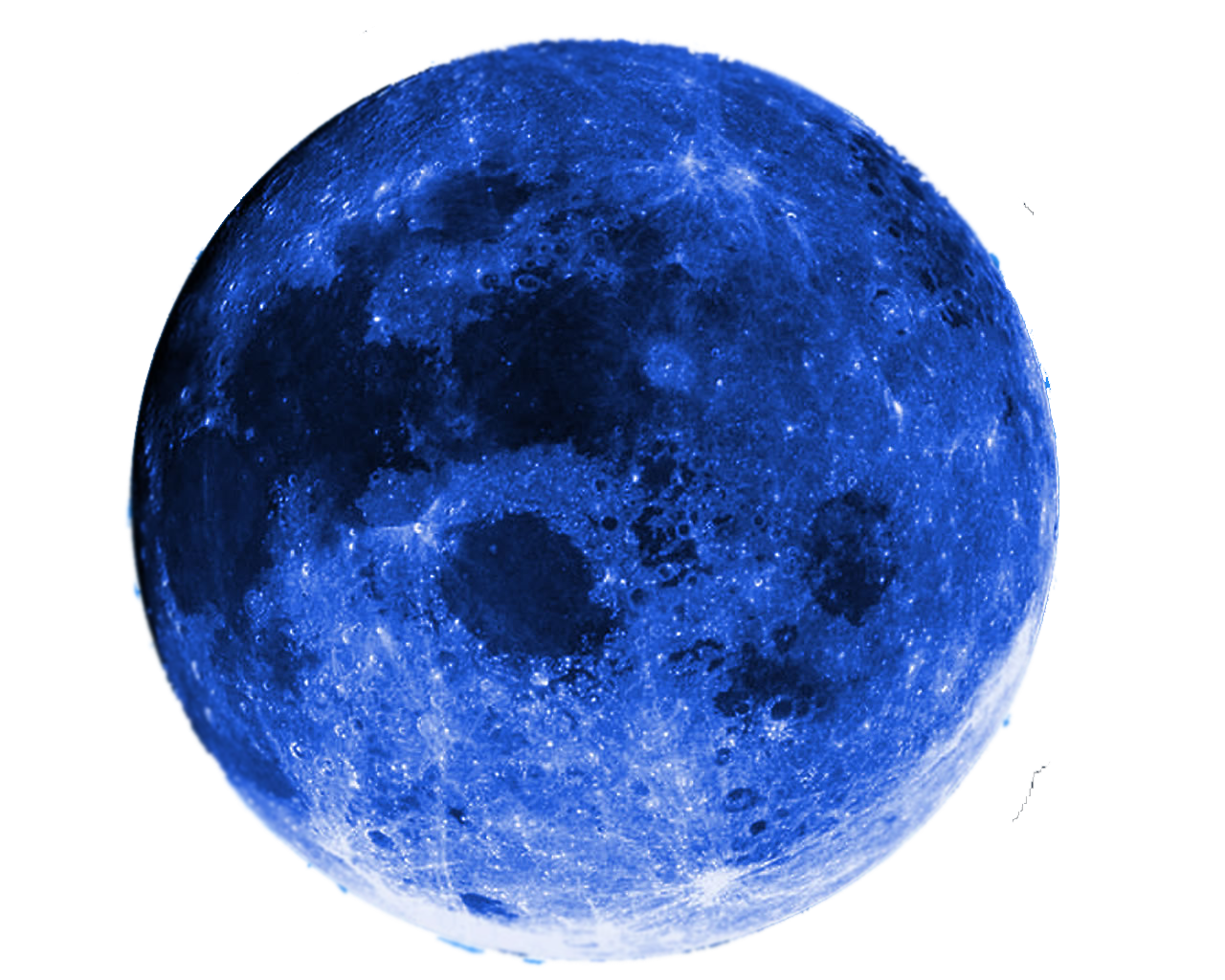 Deep Blue Full Moon with Craters