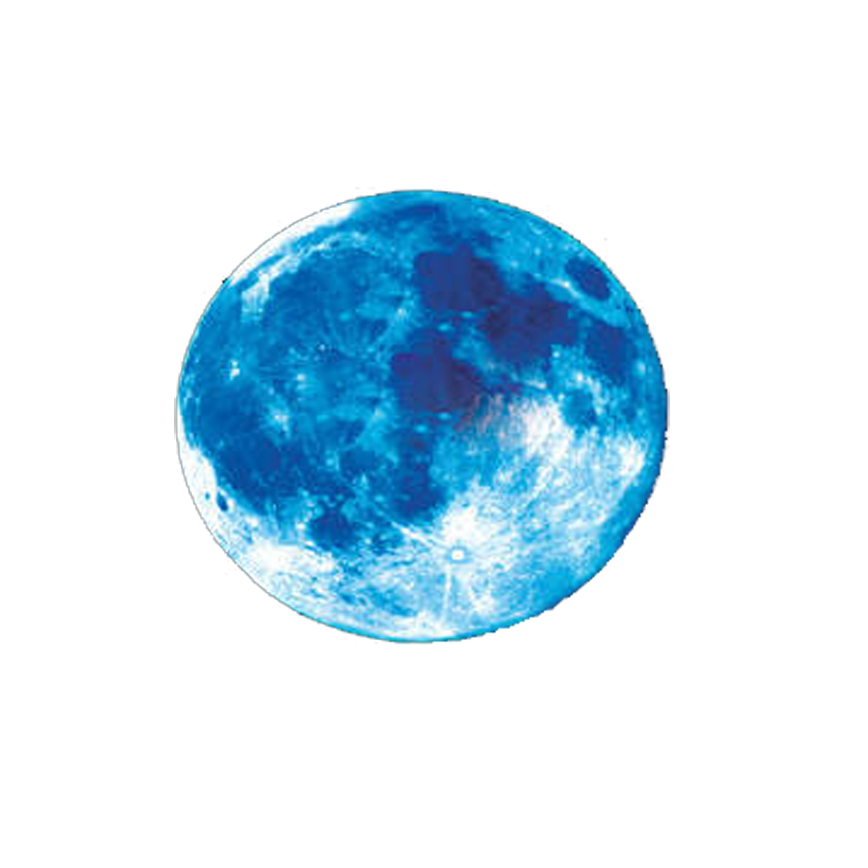Electric Blue Full Moon with Craters