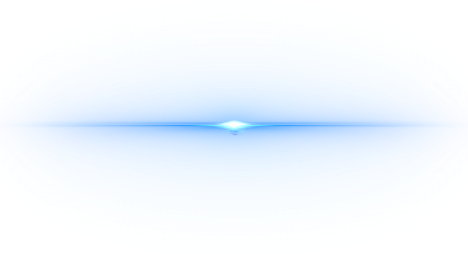 Blue Horizontal Lens Flare with Glowing Center