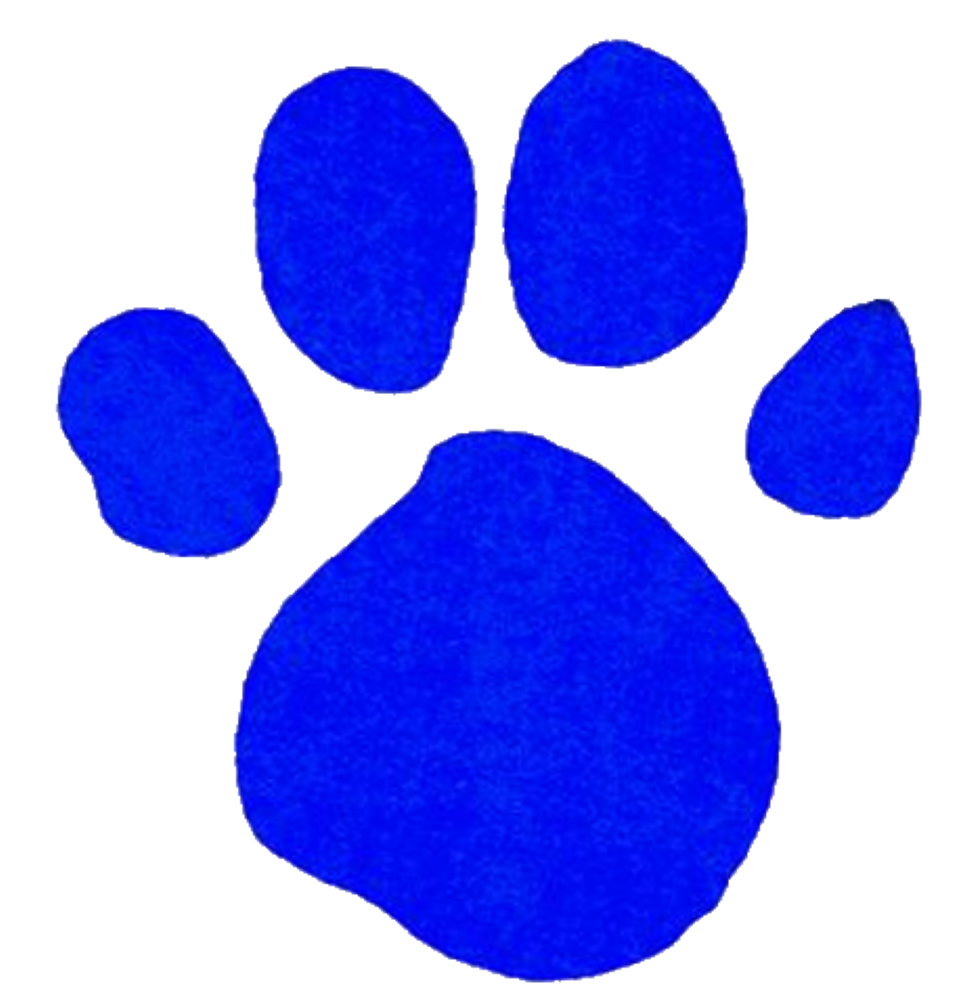 Solid Blue Paw Print with Felt Texture