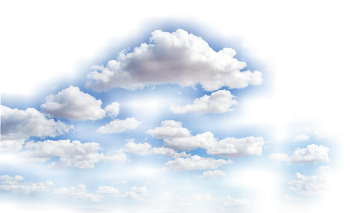 Fluffy White Clouds over Blue Sky