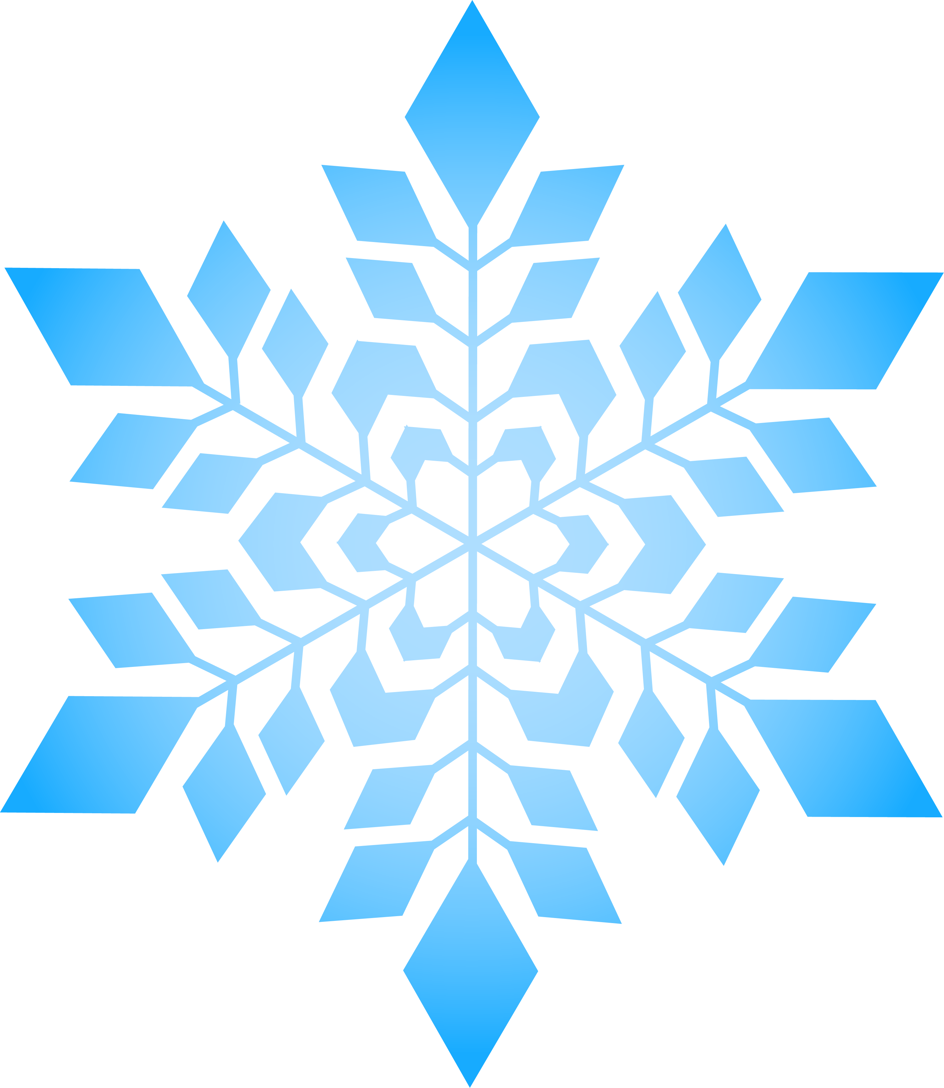 Blue Gradient Geometric Snowflake Icon