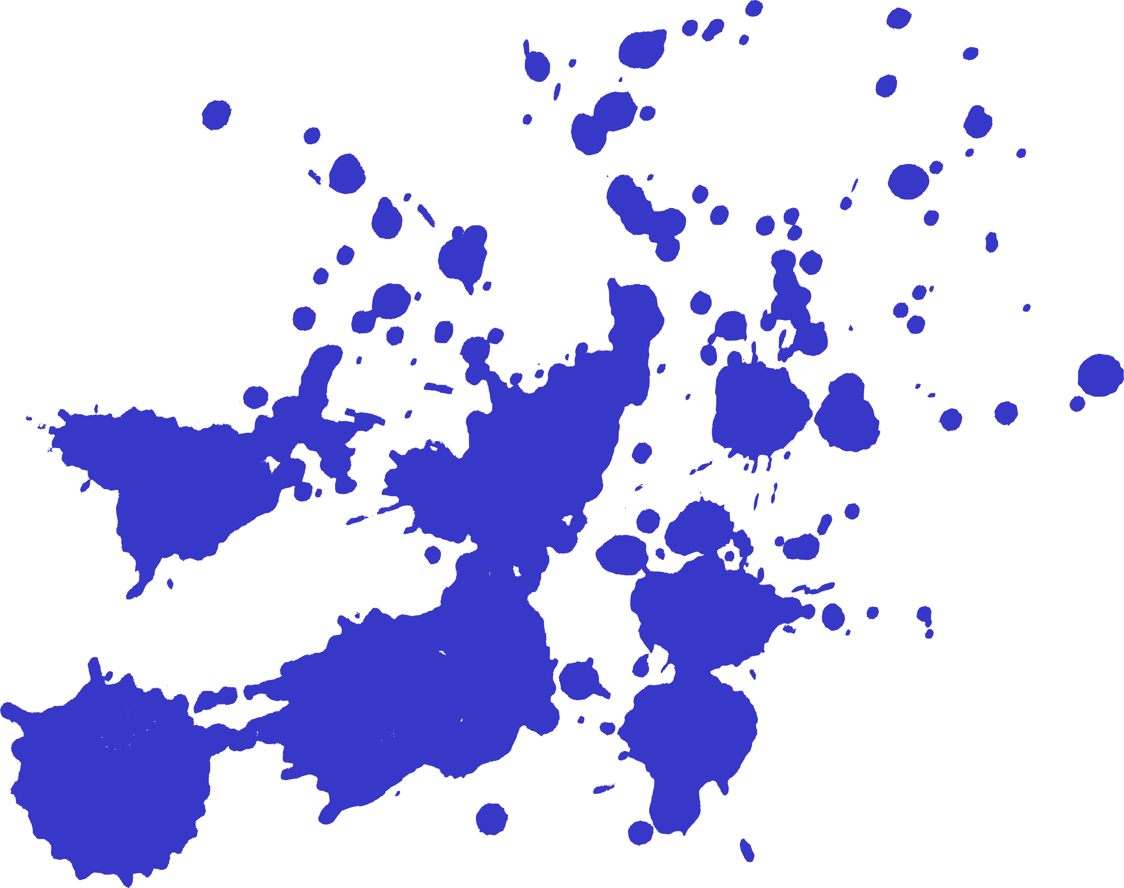 Indigo Paint Splatter with Scattered Droplets