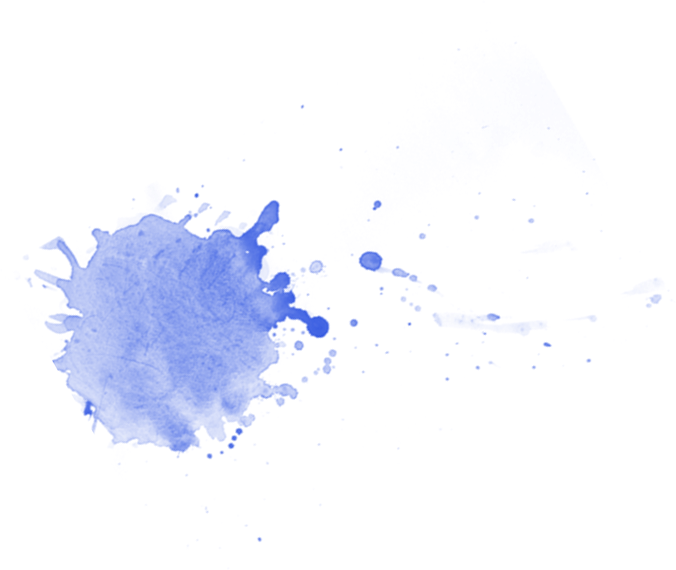 Blue Watercolor Splatter with Scattered Droplets