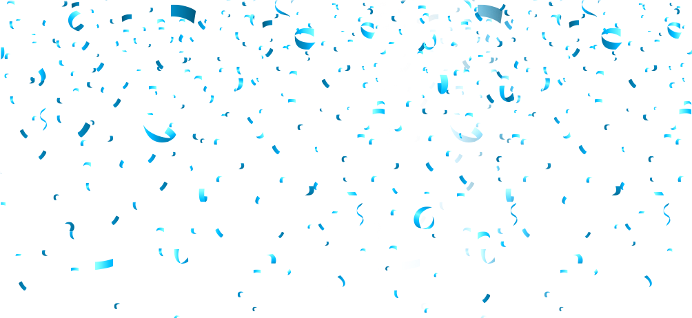 Blue Confetti Strips Falling Festive Overlay