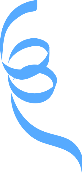 Light Blue Curled Ribbon Streamer Design