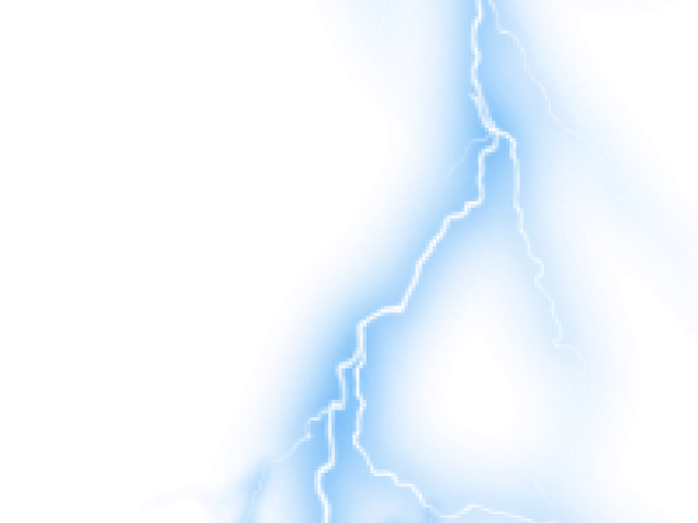 Blue Forked Lightning Bolt with Soft Glow