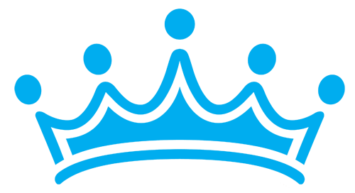 Bright Blue Crown Icon with Five Points