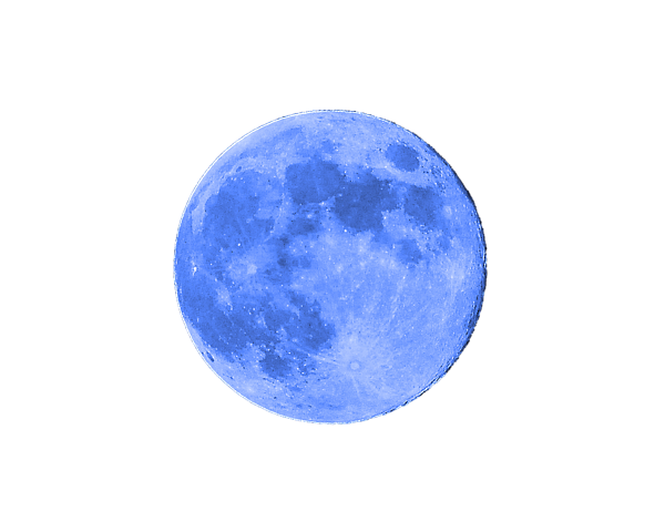Blue Full Moon with Visible Craters