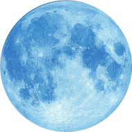Light Blue Full Moon with Crater Detail