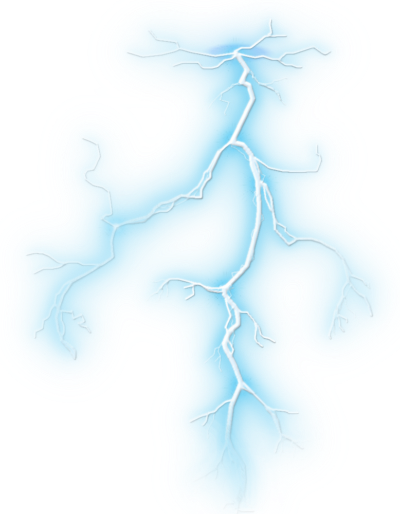Blue Glowing Forked Lightning Bolt Overlay