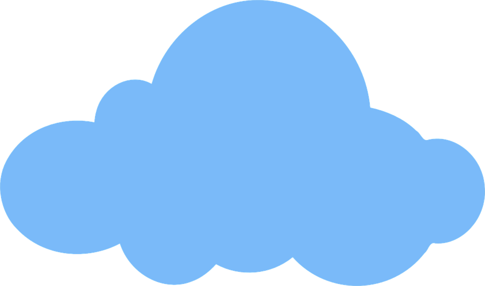 Light Blue Cloud Silhouette Flat Icon