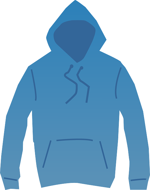 Blue Hoodie Flat Illustration with Drawstrings