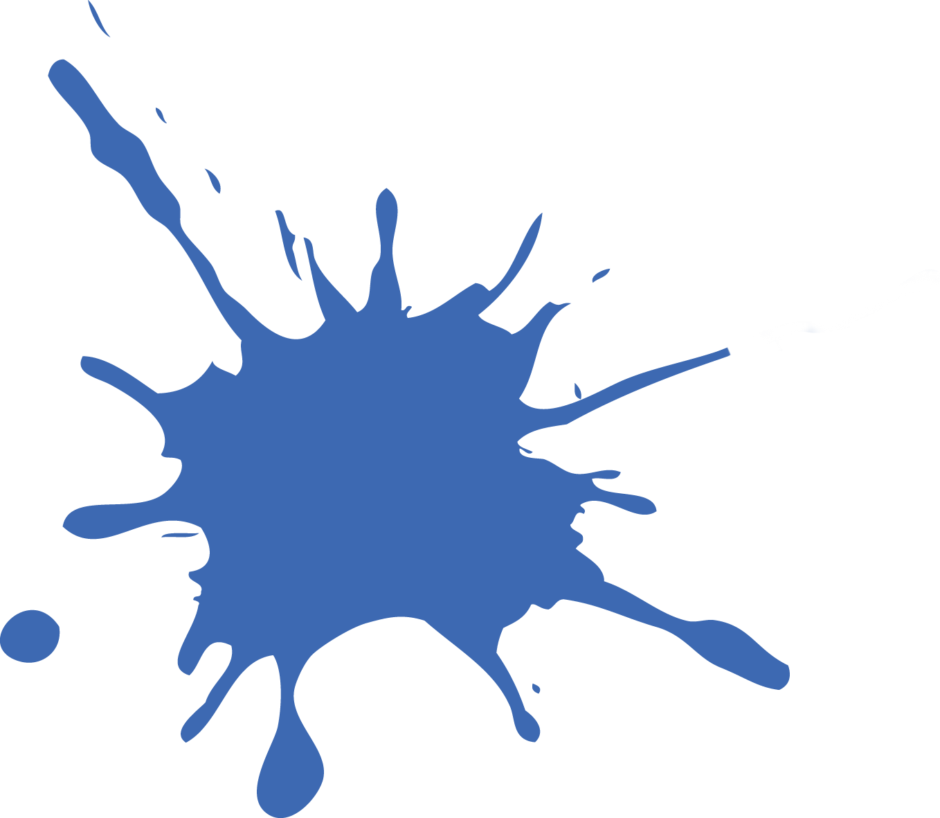 Cobalt Blue Paint Splatter with Drips