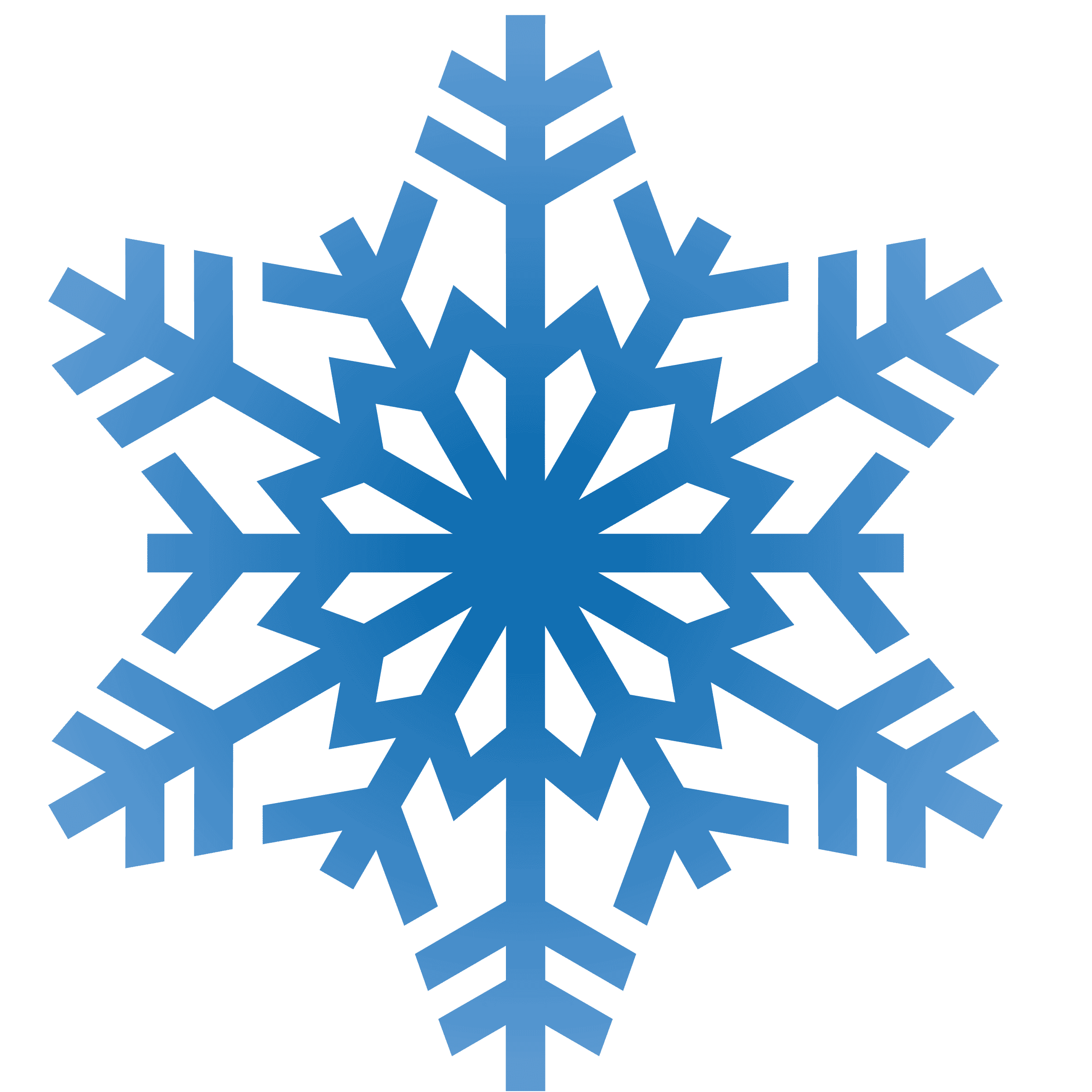 Blue Gradient Six Point Snowflake Icon