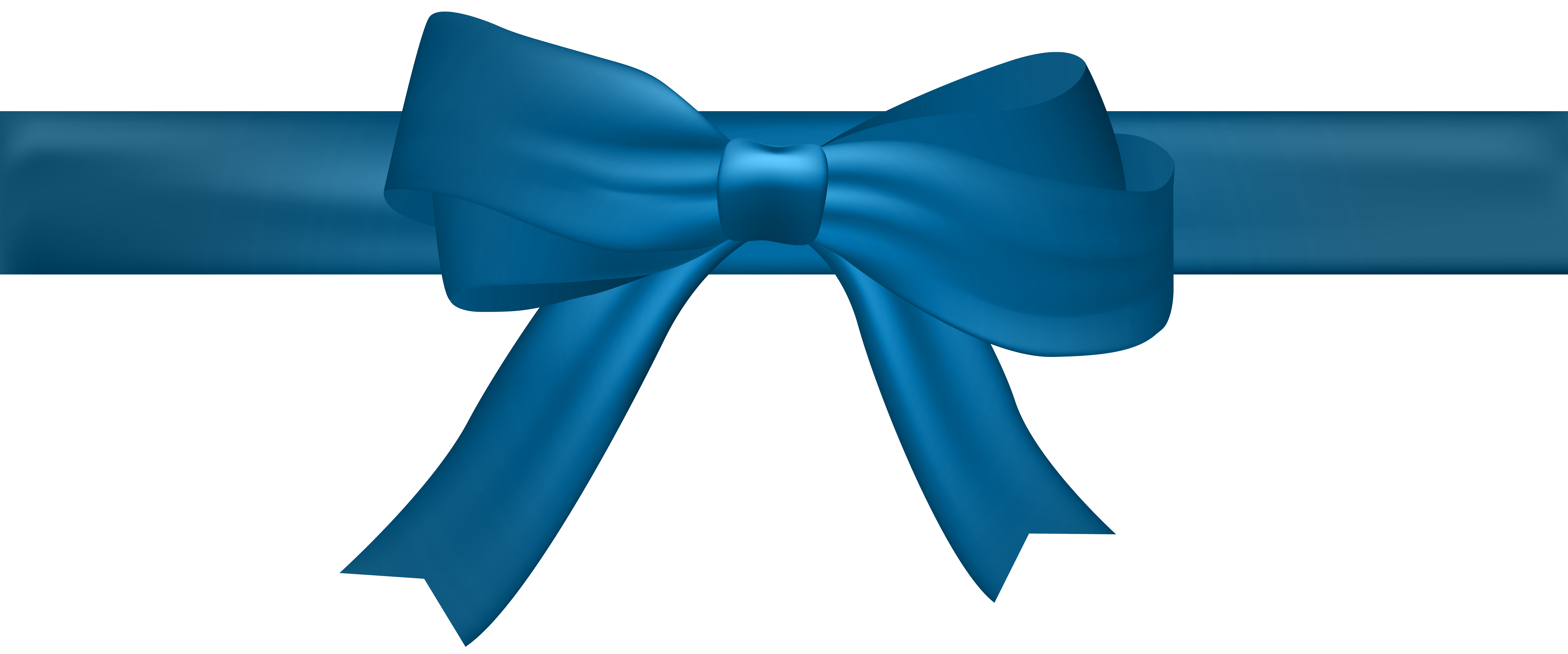 Teal Satin Bow on Horizontal Ribbon Band