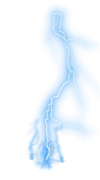 Blue Lightning Bolt Strike with Glowing Edges
