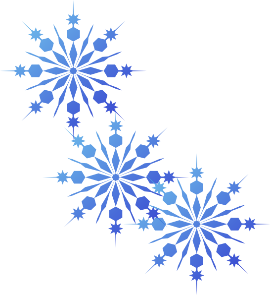 Blue Gradient Geometric Snowflake Cluster