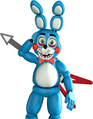 Blue Animatronic Bunny Waving with Red Guitar