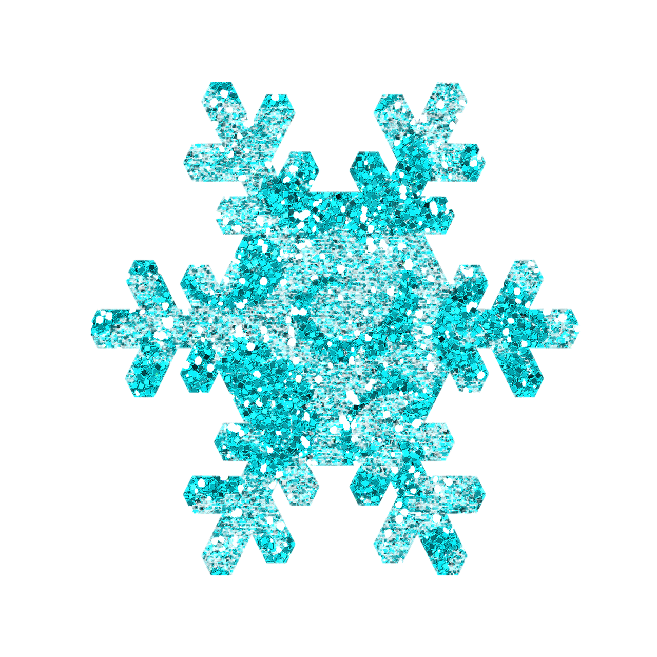 Turquoise Glitter Snowflake Winter Decoration