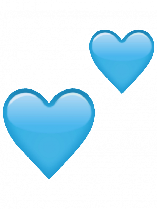 Two Glossy Light Blue Hearts Icon