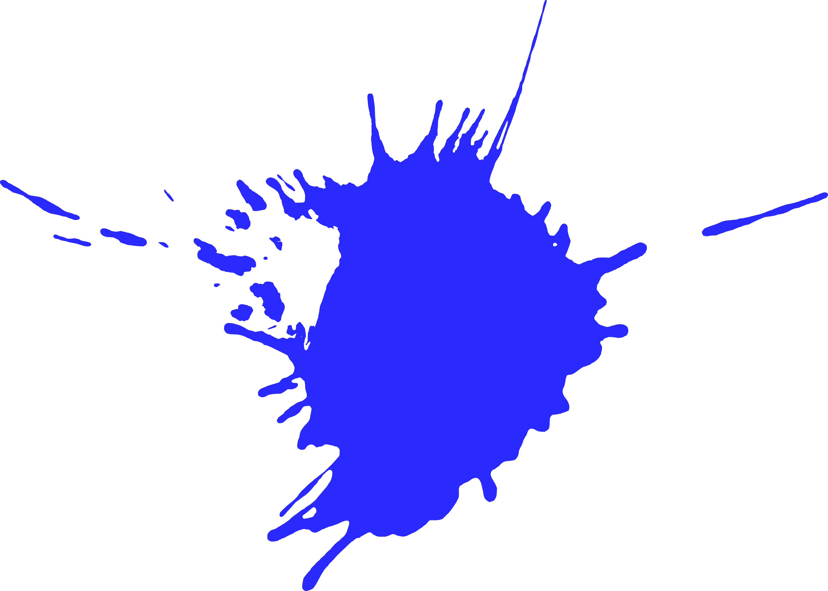 Vivid Blue Paint Splatter with Drips