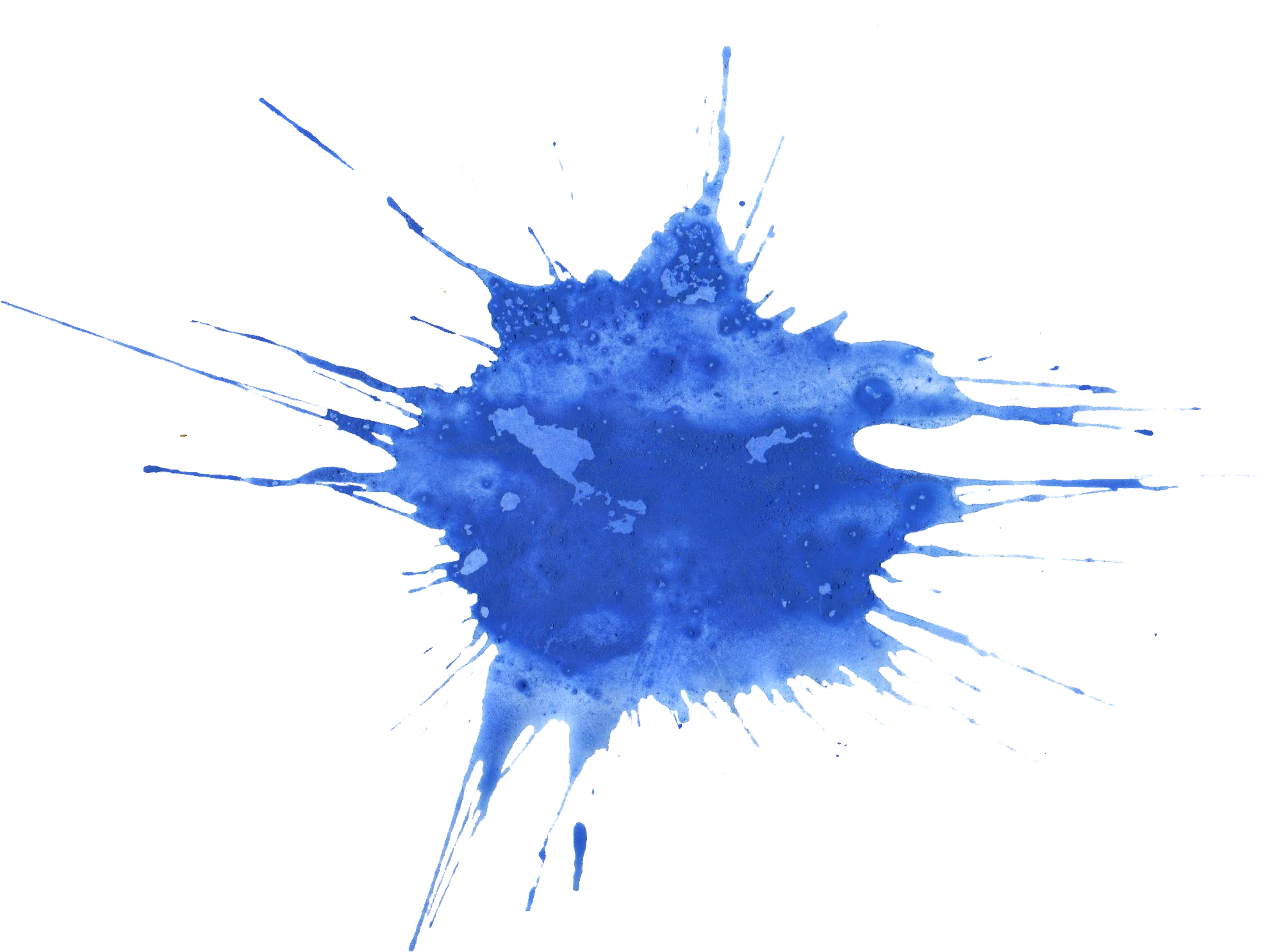 Royal Blue Ink Splatter with Radiating Drips