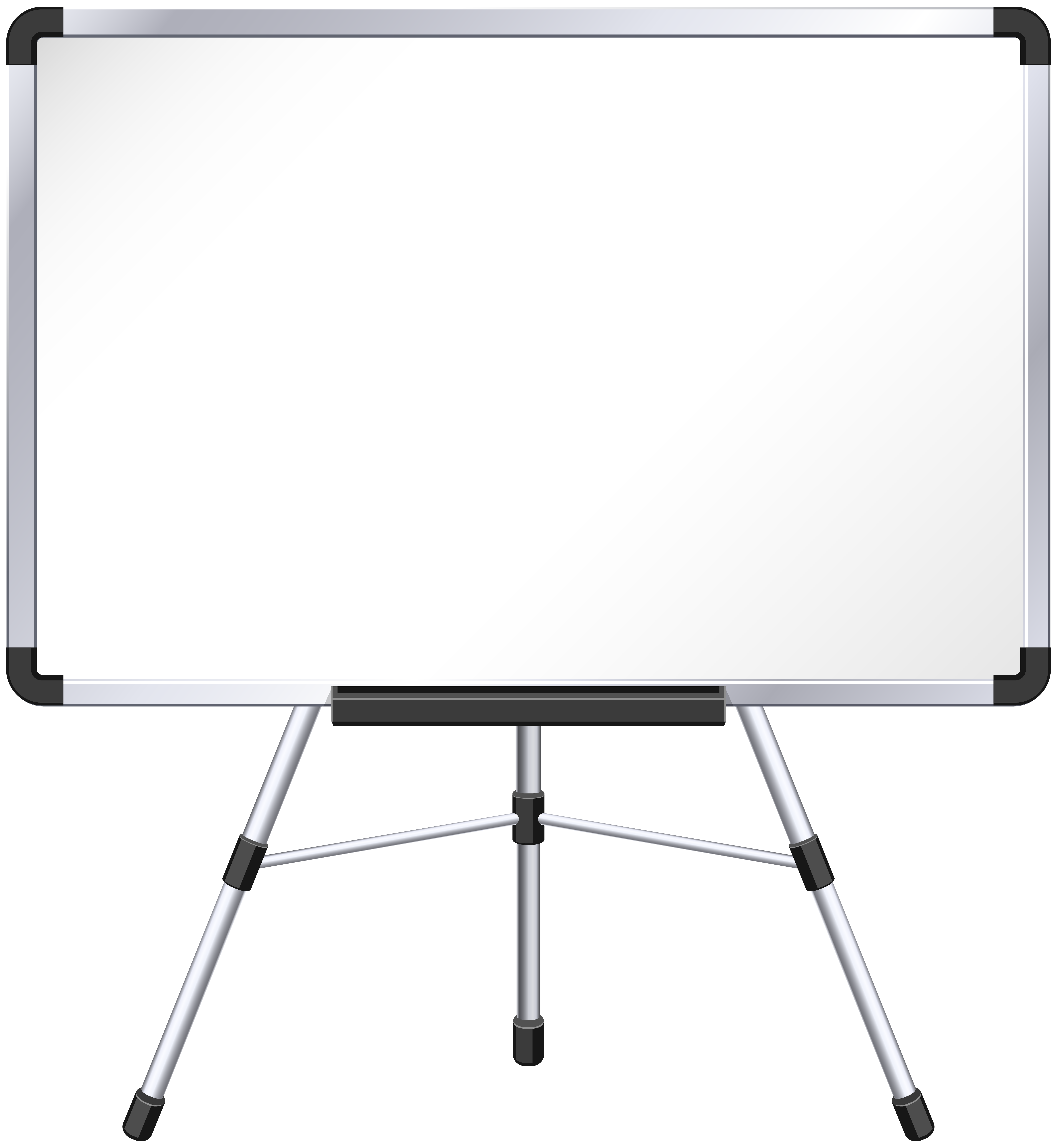 White Whiteboard on Silver Tripod Stand