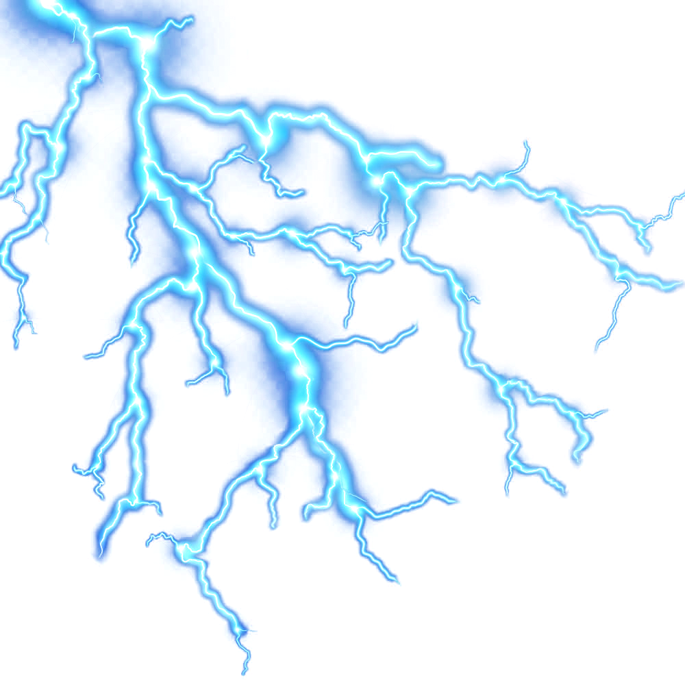 Branching Blue Lightning Bolt Electric Storm Effect