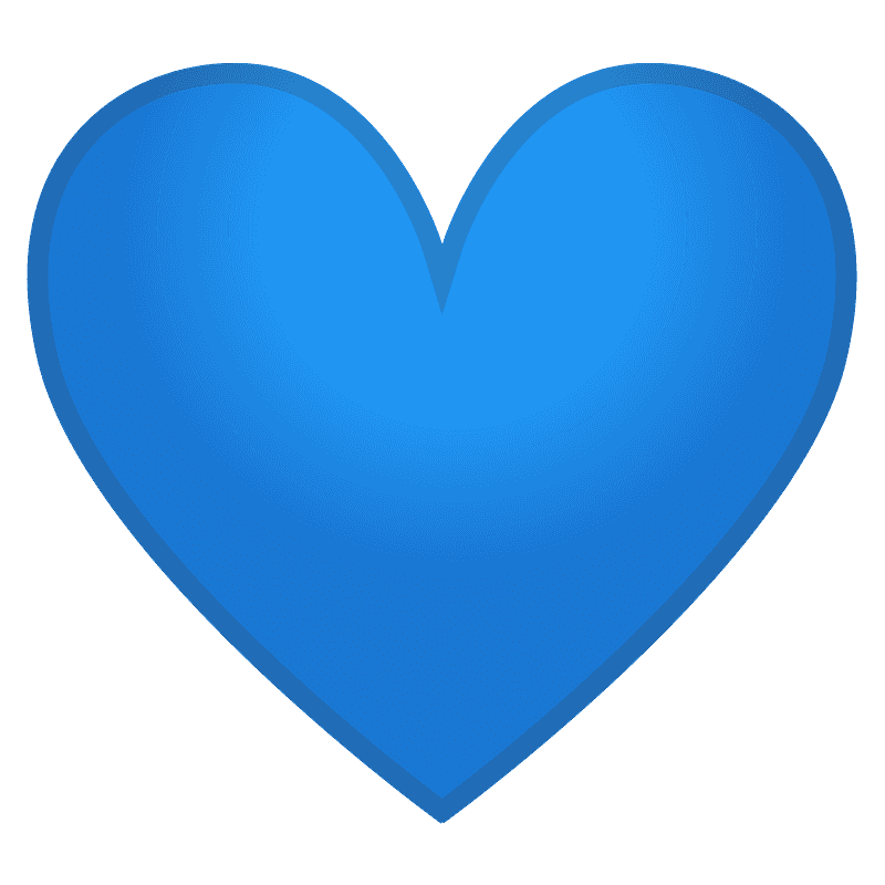 Glossy Blue Heart Emoji with Soft Shading