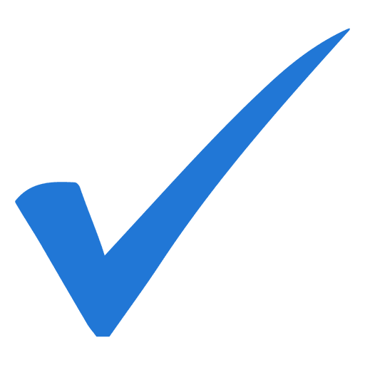 Bold Blue Checkmark Icon with Tapered Stroke