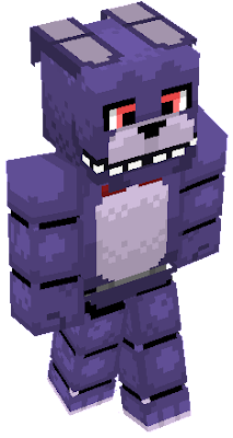 Blocky Purple Bunny Character with Red Eyes