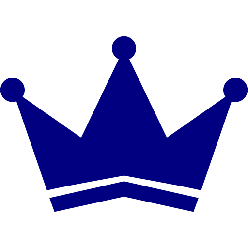 Navy Blue Crown Silhouette with Three Points