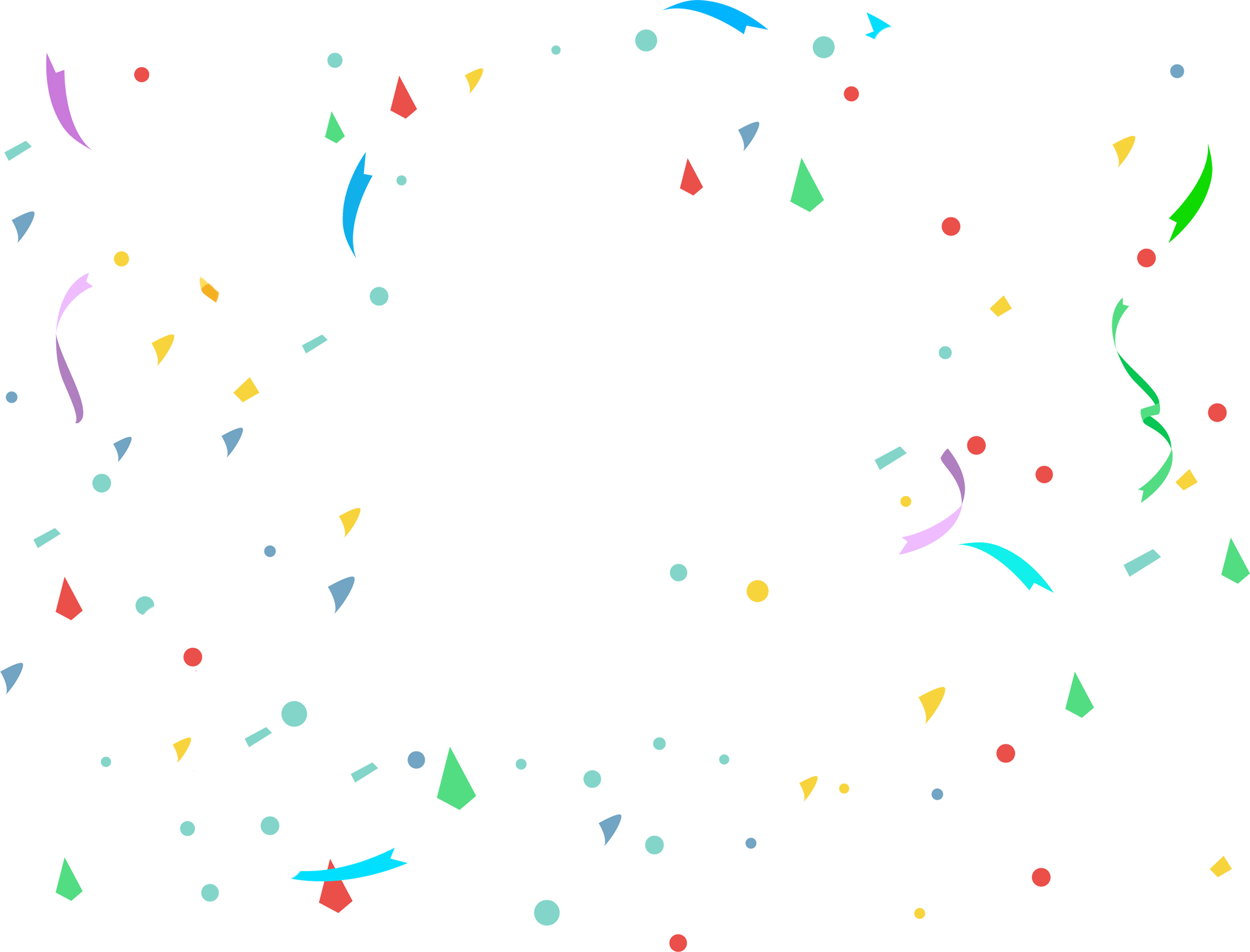 Scattered Multicolor Confetti Party Overlay