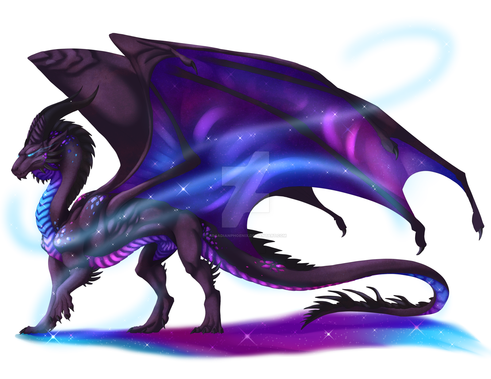 Galaxy Dragon with Starry Violet Wings