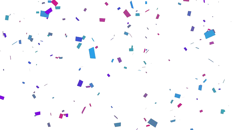 Scattered Purple and Blue Confetti Pieces