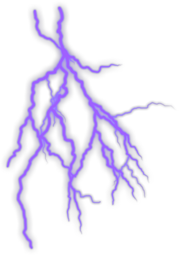 Violet Branching Lightning Bolt with Glow