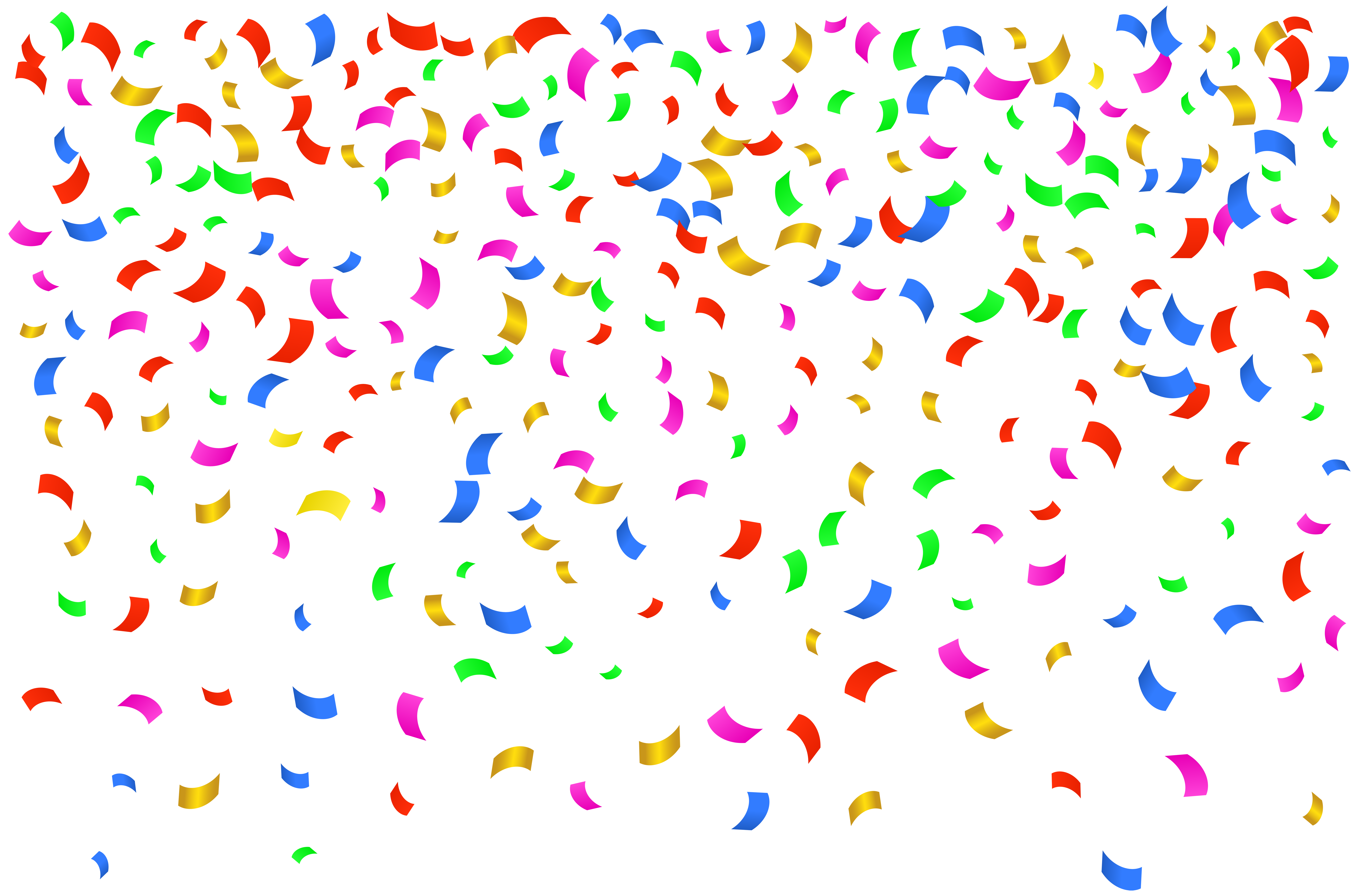 Falling Multicolor Confetti Pieces with Gradient Shading