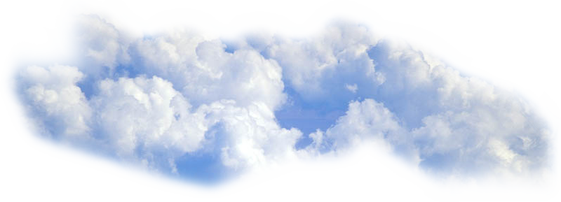 Fluffy White Cumulus Cloud Strip over Blue Sky