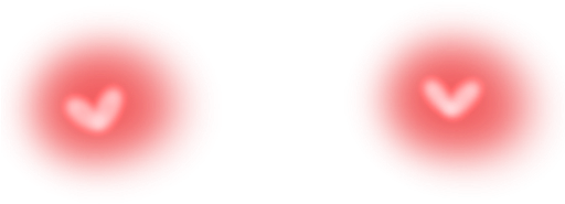 Glowing Red Blush Cheeks with White Hearts