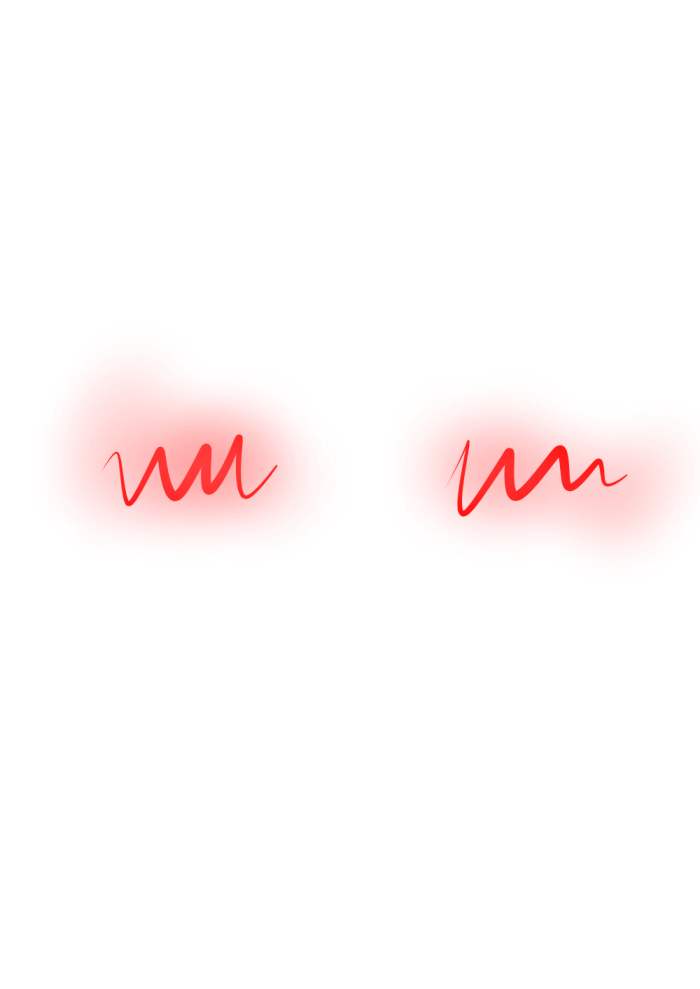 Red Zigzag Blush Marks with Soft Glow