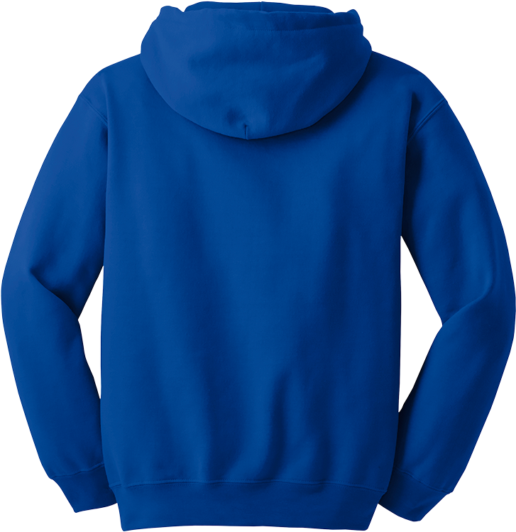 Royal Blue Hoodie Back View Mockup
