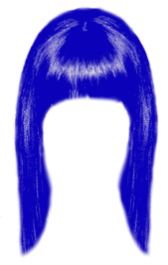 Royal Blue Straight Long Hair with Bangs