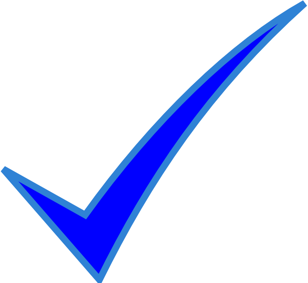 Royal Blue Check Mark with Light Blue Outline