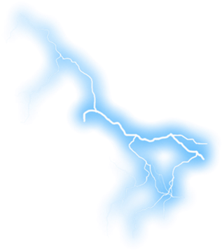 Blue Glowing Forked Lightning Bolt Branch