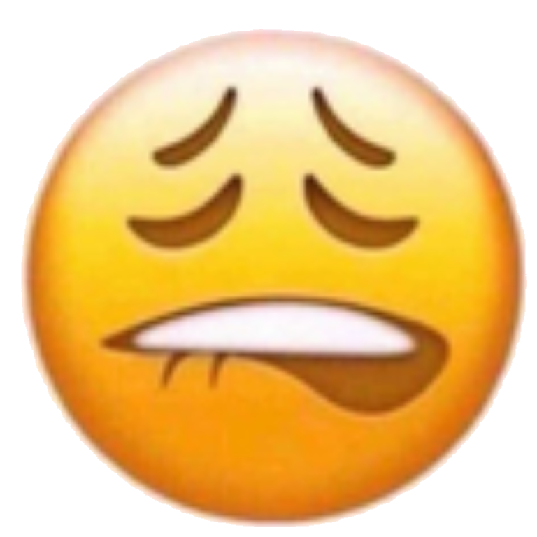 Yellow Drooling Face Emoji with Droopy Eyes