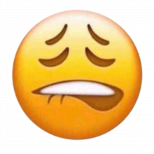 Yellow Face Emoji Biting Lip Expression